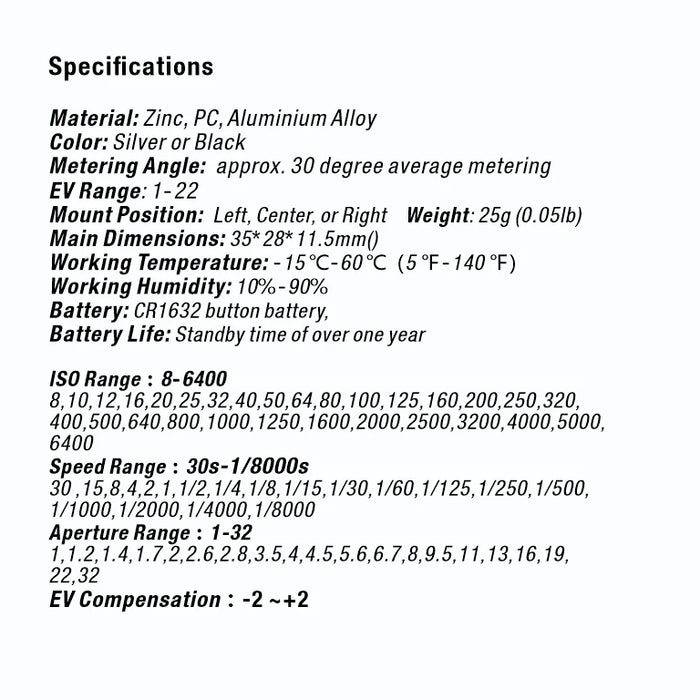 Reflx Lab Light Meter SILVER/BLACK