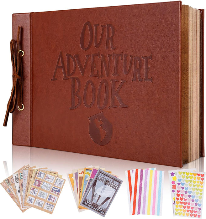 Our Adventure Book 3D Embossed Travel Diary Photo Book - Scrapbook - Photo Album