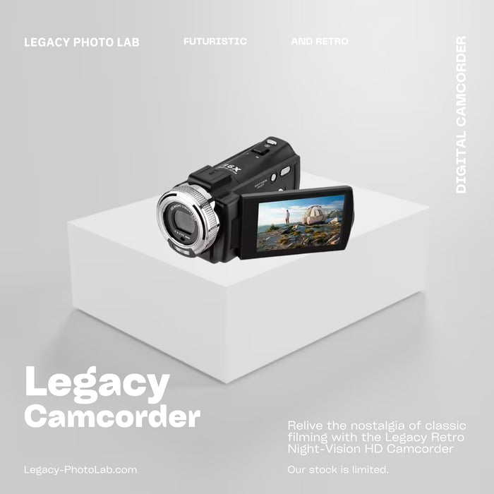 Legacy Retro Night-Vision HD Digital Camcorder (32GB) - Handheld Video Camera
