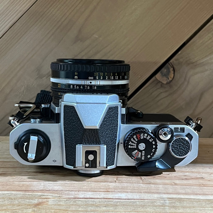 Nikon FM2 35mm SLR Film Camera with 50mm f/1.8 Nikkor Lens (Silver Body) (N 8410464)