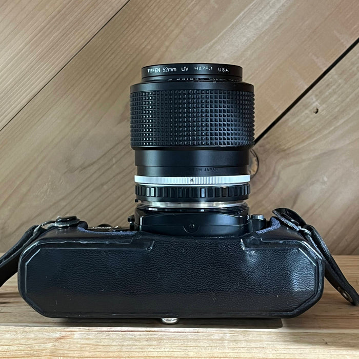 Nikon FE2 35mm SLR Camera Black Body w/ 36-72mm f/3.5 Zoom Lens (2334305)