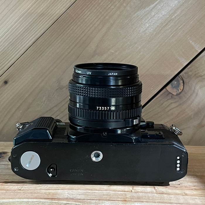 Canon AE-1 Program Black Body 35mm SLR Film Camera w/50mm 1.8 (4097123)