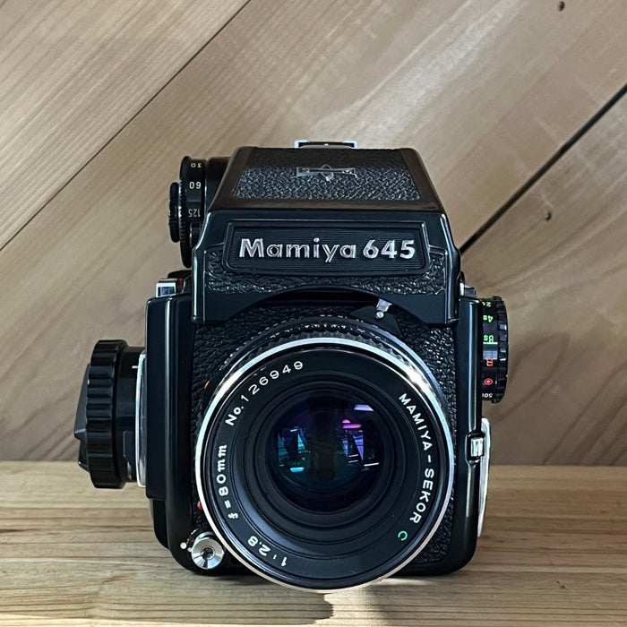 Mamiya 645 Medium Format Film Camera w/ Eye Level Finder + Waist Level Finder & 80mm f2.8 Lens (4J97238)