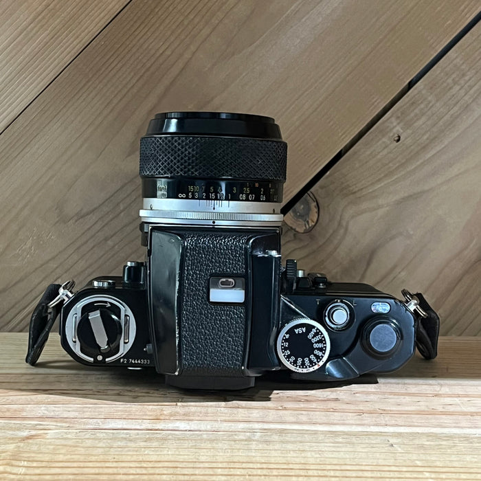 Nikon F2 Black Body 35mm SLR w/ Micro-Nikkor-P 55mm f/3.5 Lens + Match-Needle Finder (7444333)