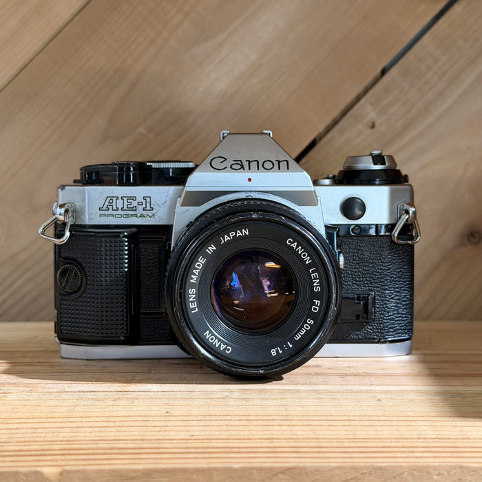 Canon AE-1 Program 35mm SLR Film Camera w/ 50mm f/1.8 Lens