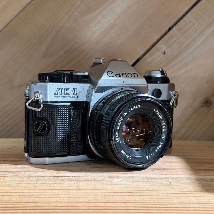 Canon AE-1 Program 35mm SLR Film Camera w/ 50mm f/1.8 Lens