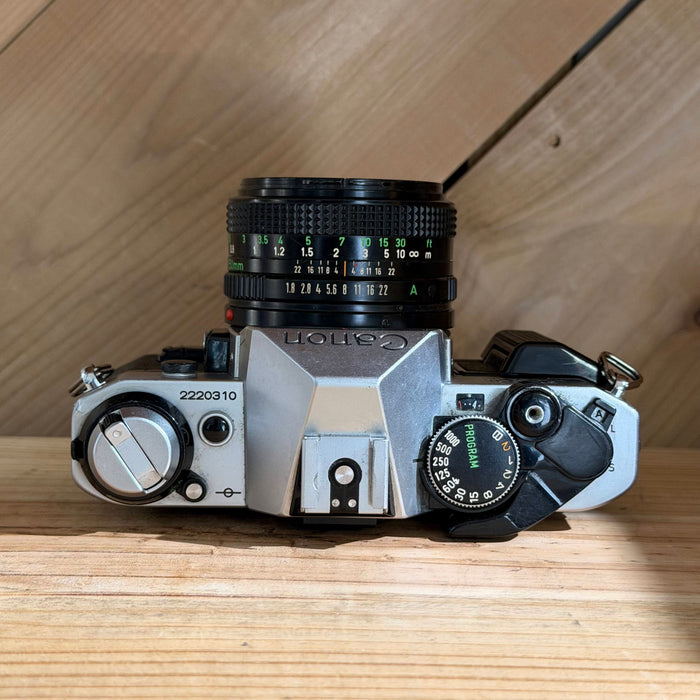 Canon AE-1 Program 35mm SLR Film Camera w/ 50mm f/1.8 Lens