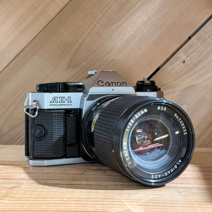 Canon AE-1 Program 35mm SLR Film Camera w/ Albinar-ADG 28–80mm f/3.9–4.9 Lens (4157)