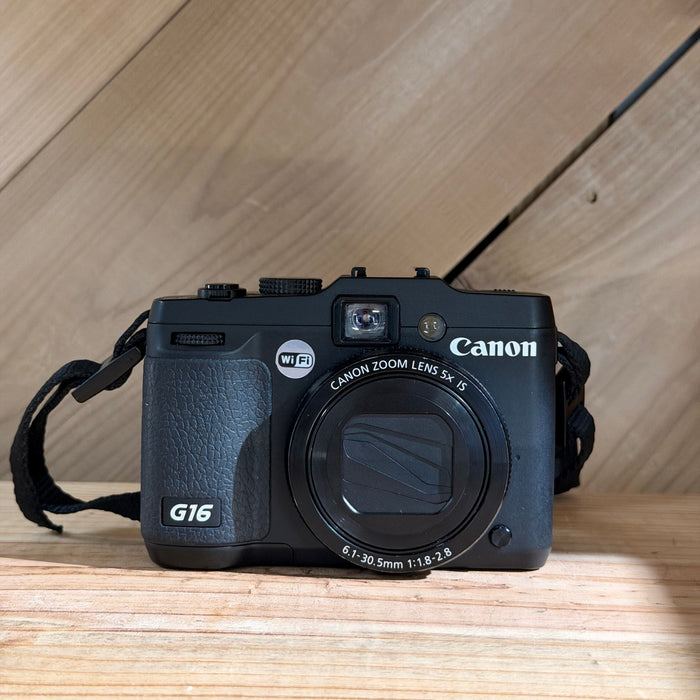 Canon PowerShot G16 Digital Camera w/ 6.1–30.5mm f/1.8–2.8 Lens (0914)