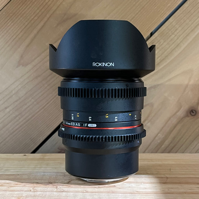 Rokinon 14mm T3.1 Cine Super Wide Angle Lens ED AS IF UMC II - Micro Four Thirds Fit