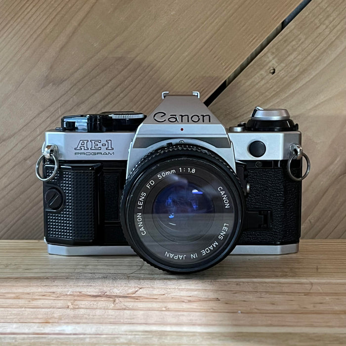 Canon AE-1 Program 35mm SLR Film Camera with Canon FD 50mm f1.8 Lens (0091)