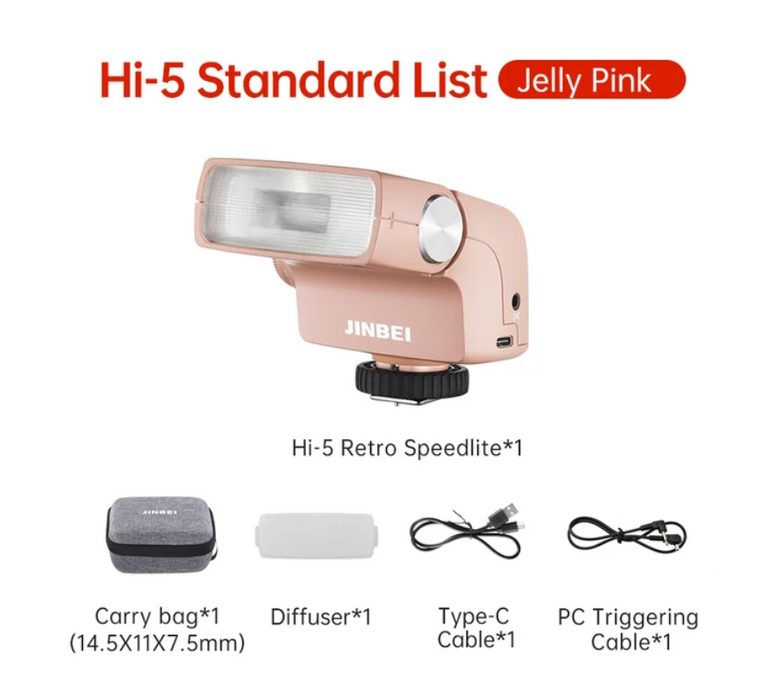 JINBEI Hi-5 Retro Camera Flash 6000K Flash 7 Levels Speedlite Trigger for Olympus For Sony For Fujifilm Cameras with Light