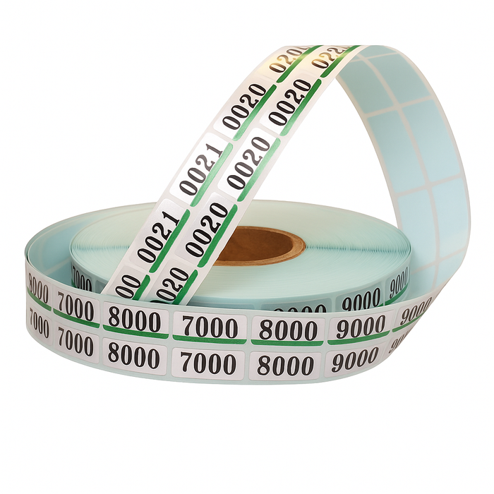 Twin Check 4 Digits, Polyester, Green, 2000/Roll