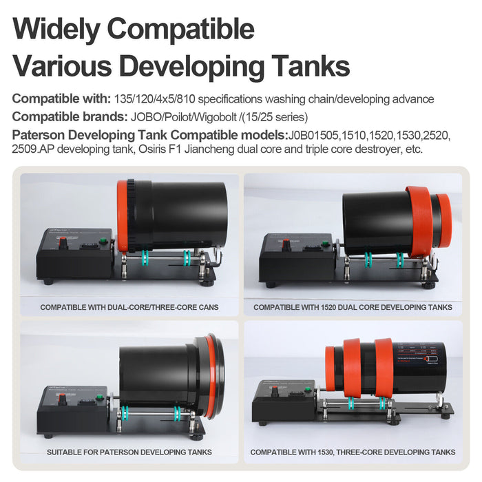 Automatic Film Developing Tank Roller – Programmable Rotating Base for Jobo, AP & More