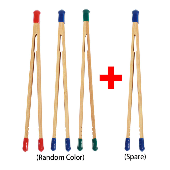 Darkroom Bamboo Print Developing Tongs – Set of 4 with Silicone Tips (Developer, Stop, Fixer)