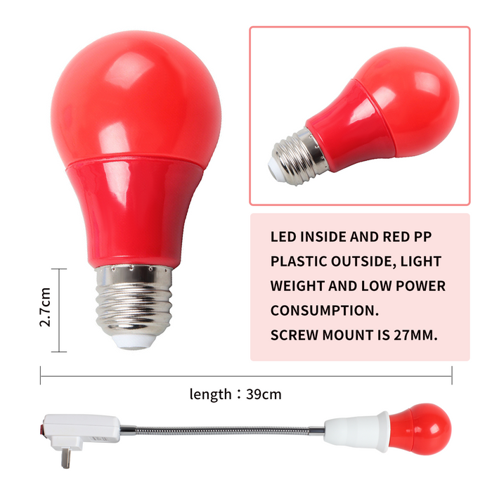 LED Darkroom Safelight Bulb – E27 Plug for Film Developing