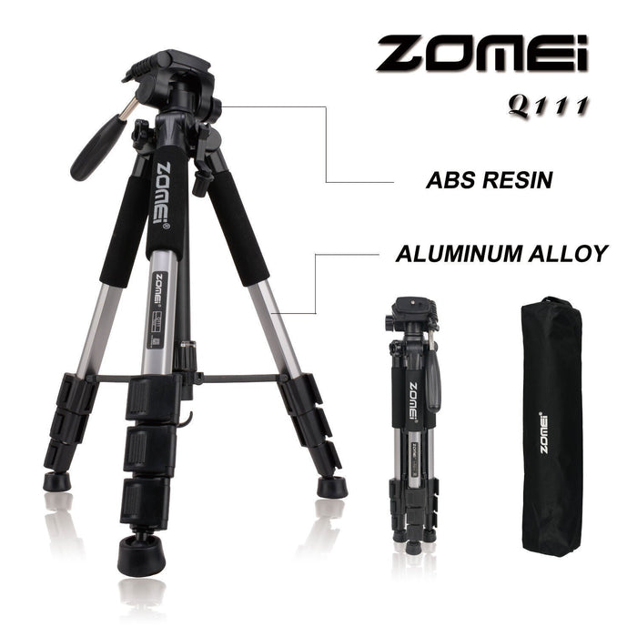 Adjustable Aluminum Alloy Tripod Q111 in multiple colors, lightweight and sturdy design, perfect for photographers.