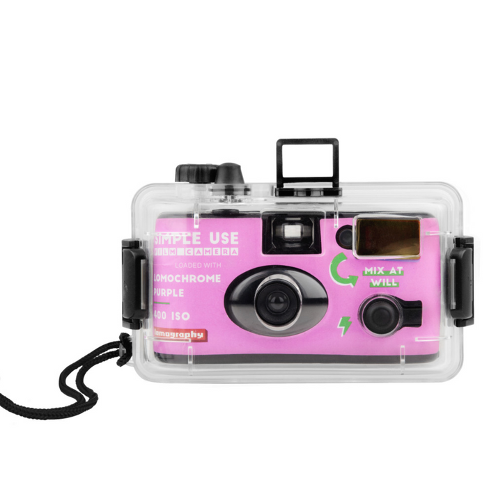 Analogue Aqua - Simple Use Reloadable Camera & Underwater Case LomoChrome Purple