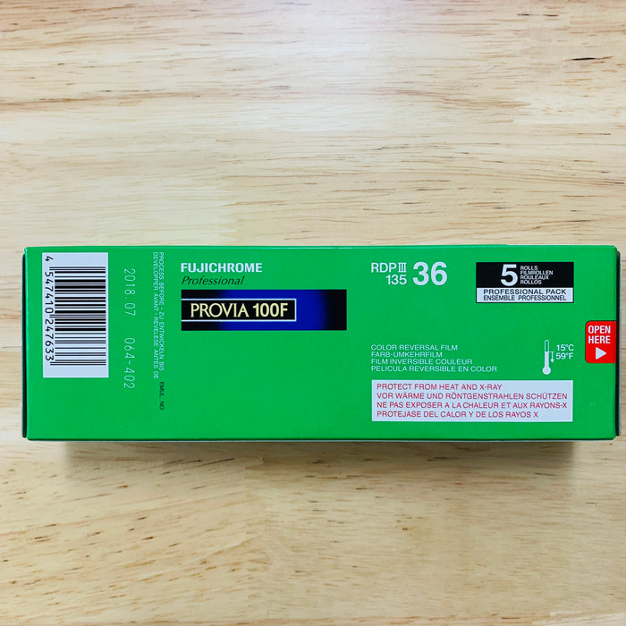 Fuji Provia 100F (ProPack 5 Rolls) 35mm x 36 exp. - Expired 05-07/2018