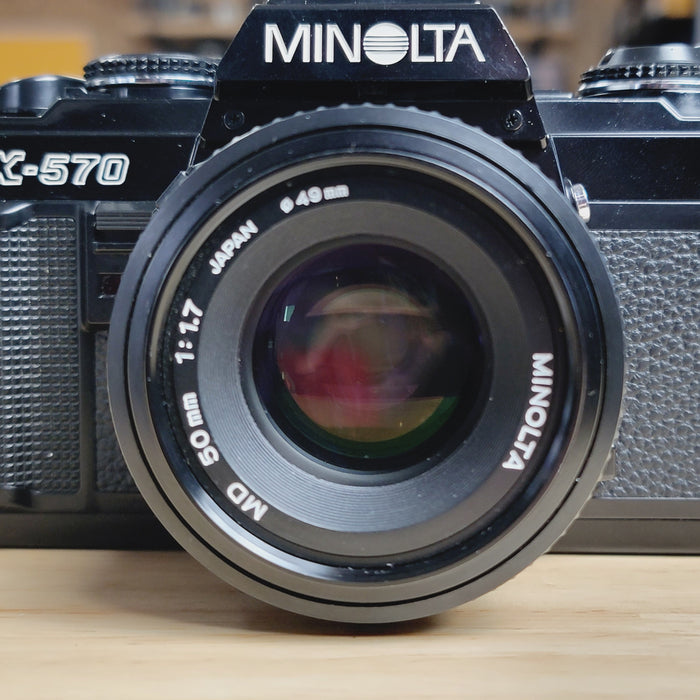 Minolta X-570 SLR with 50mm f/1.7 lens