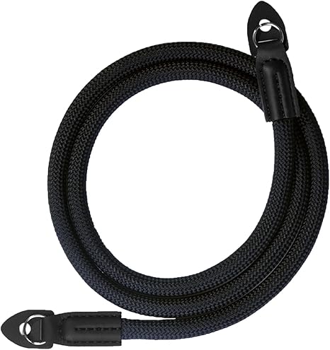Nylon Camera Strap, Climbing Rope for Round Hole Interface DSLR SLR Mirrorless Camera Neck Shoulder Strap 100cm Black