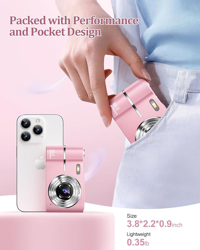 Legacy Mini Digital Camera HD 1080P 16x Zoom - Retro Starter Point and Shoot - Small 32GB SD Card - Beginner Friendly