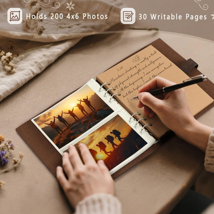 Artmag 4x6 Photo Album – Holds 200 Photos (Leather Cover)