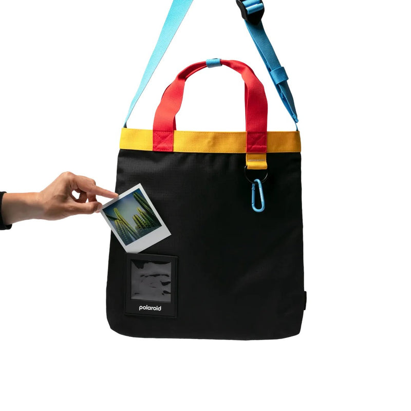 Ripstop Tote Bag by Polaroid - Shoulder Strap Adjustable Bag - Tote Camera Essentials Bag - Black Multicolor (6302)