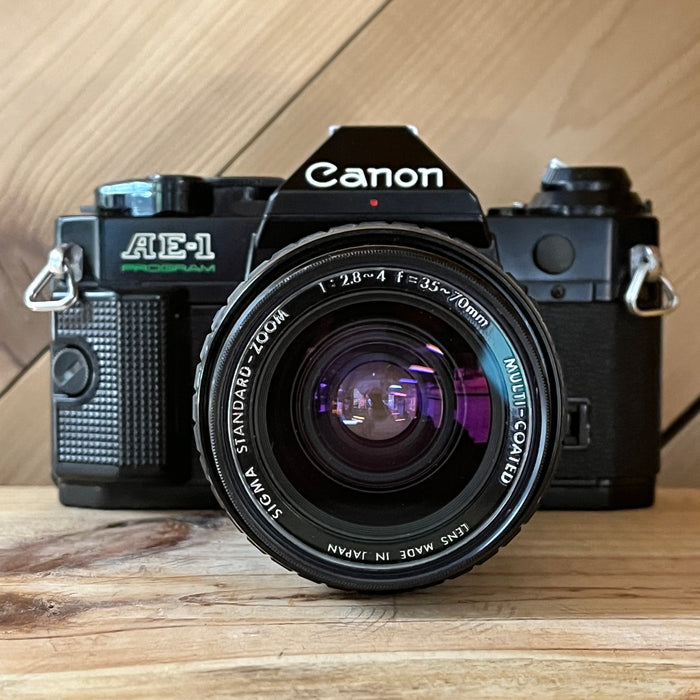 Canon AE-1 Program W/ 35-70 sigma lens (8696)