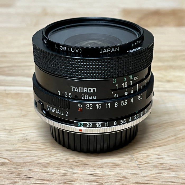 Tamron 28mm f2.5 Adaptall 2 02B Lens, Minolta MD Mount (9758)