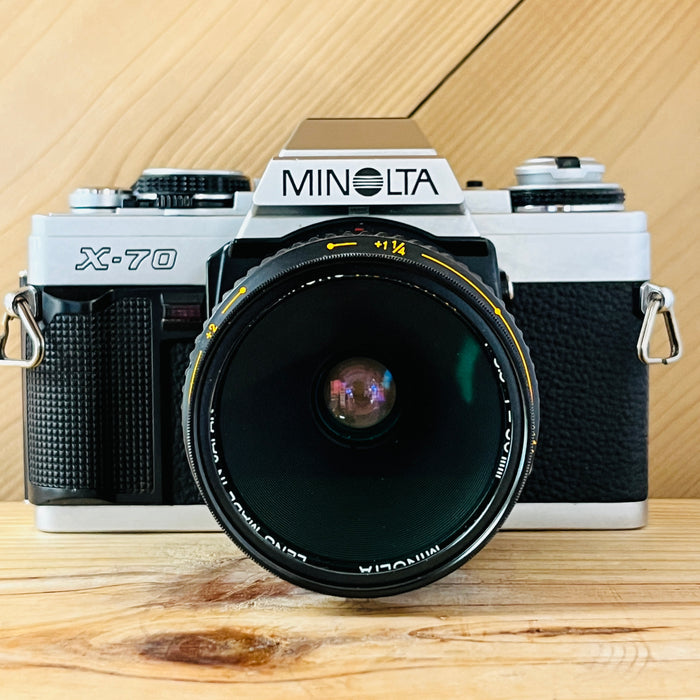 Minolta X-70 w/ 50mm 3.5f Macro lens