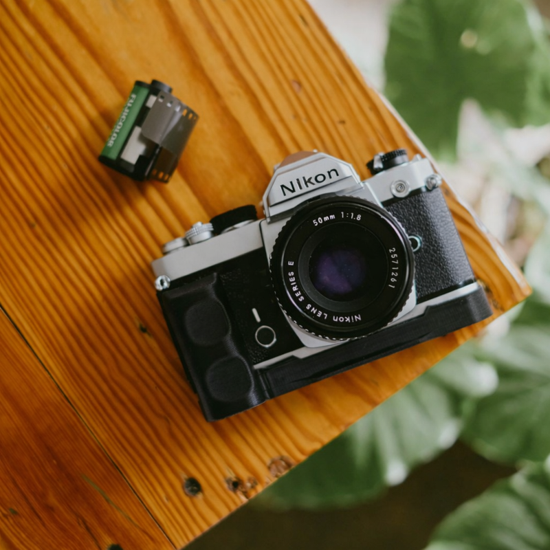 Wood Grip for Nikon FE / FM / FM2 / FE 2 with Arca Swiss Mount | 3D Printed Camera Wood Drip / Handle