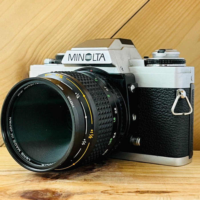 Minolta X-70 w/ 50mm 3.5f Macro lens