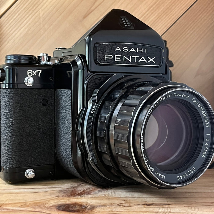 Pentax 6x7 561597 with 105mm f/2.4 Lens, Metered Prism.