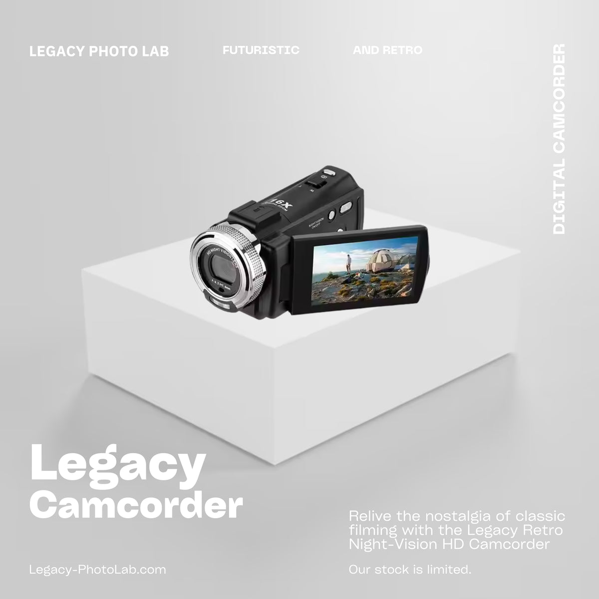 Legacy Retro Night-Vision HD Digital Camcorder (32GB) Handheld