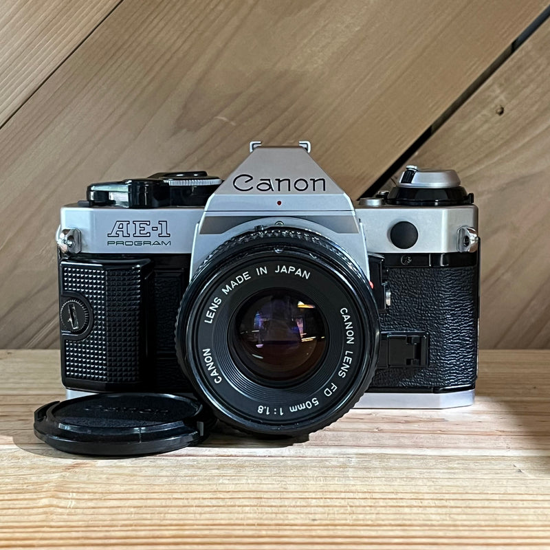 Canon AE-1 Program 35mm SLR Film Camera with Canon FD 50mm f/1.8 Lens (4088460)