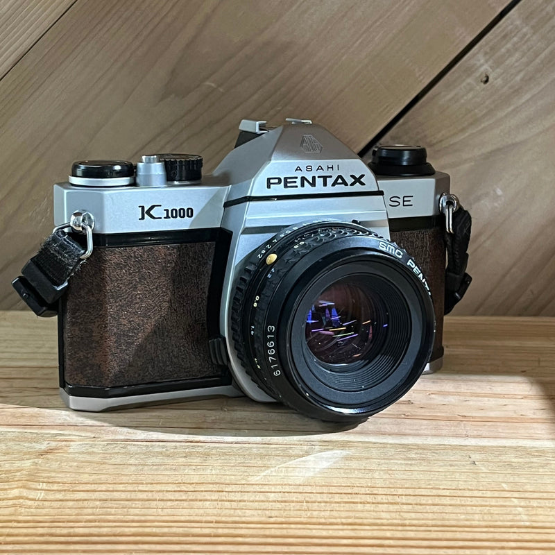 Pentax K1000 SE SLR Brown Leather Film Camera w/ 50mm f/2 Lens (6593875)