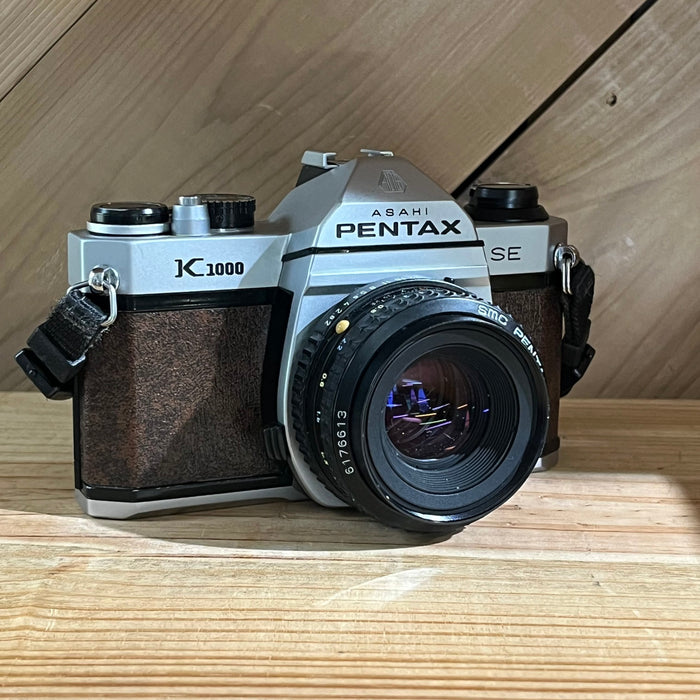 Pentax K1000 SE SLR Brown Leather Film Camera w/ 50mm f/2 Lens (6593875)