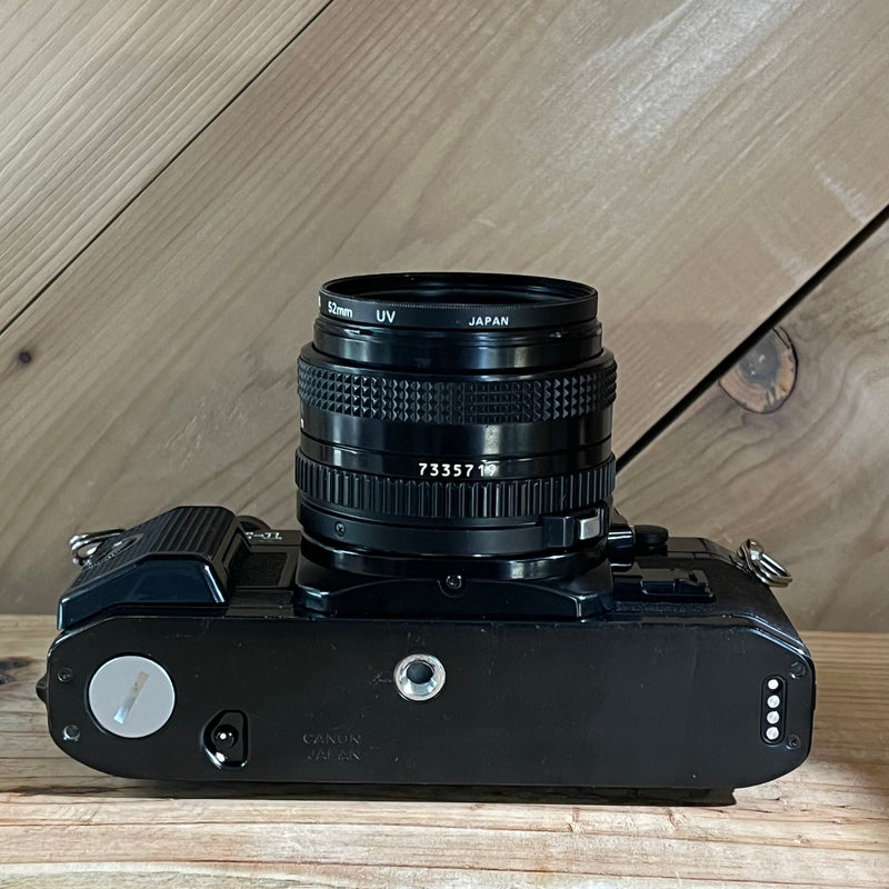 Canon AE-1 Program Black Body 35mm SLR Film Camera w/50mm 1.8 (4097123)