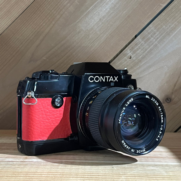 Contax 137 MD Quartz 35mm SLR w/ Yashica ML Zoom 42–75mm f/3.5–4.5 Lens (071305)