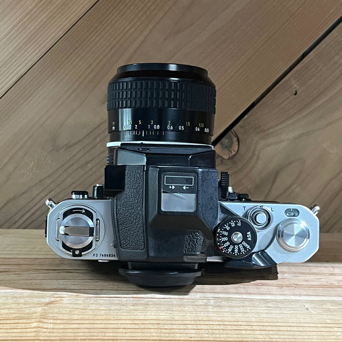 Nikon F2 35mm SLR Silver Body w/ Nikkor 28mm f/2 Lens + LED Finder (7484834)
