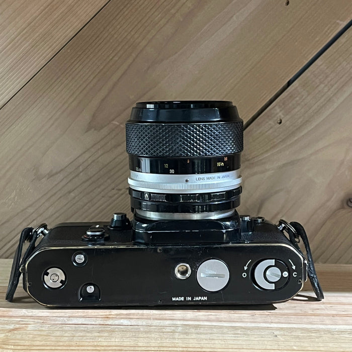 Nikon F2 Black Body 35mm SLR w/ Micro-Nikkor-P 55mm f/3.5 Lens + Match-Needle Finder (7444333)