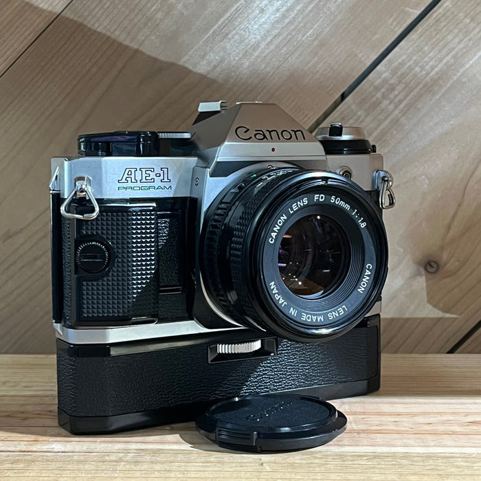 Canon AE-1 Program 35mm SLR w/ Canon FD 50mm f/1.8 Lens With Auto Winder (2339843)