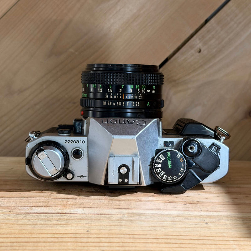 Canon AE-1 Program 35mm SLR Film Camera w/ 50mm f/1.8 Lens