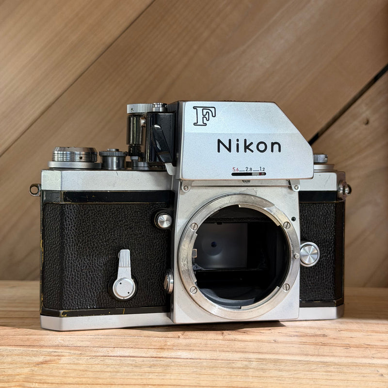 Nikon F 35mm SLR Camera Photomic (Silver Body) w/ Original Eye-Level Prism Finder (2033)