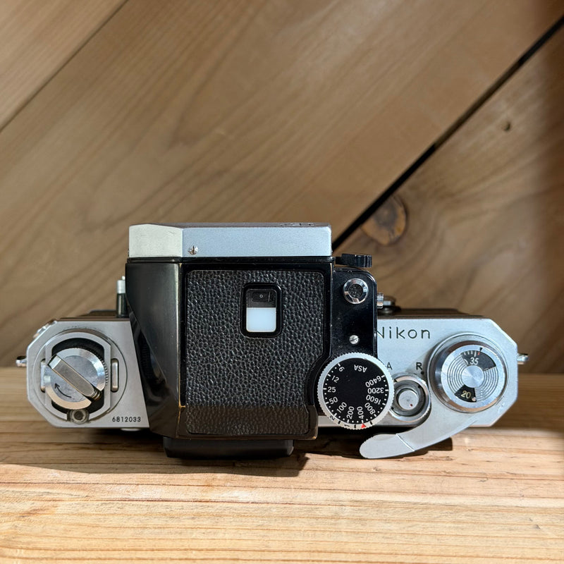 Nikon F 35mm SLR Camera Photomic (Silver Body) w/ Original Eye-Level Prism Finder (2033)
