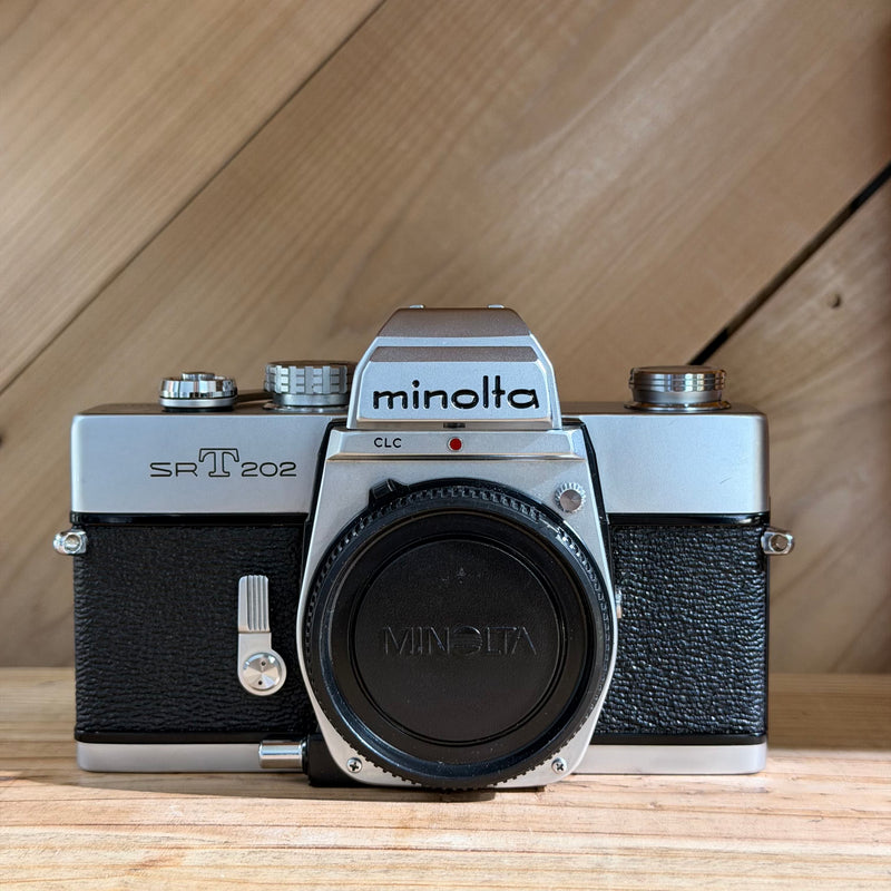 Minolta SRT 202 35mm SLR Camera – Silver Body Only (8396)