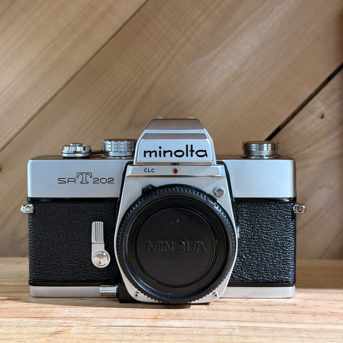 Minolta SRT 202 35mm SLR Camera – Silver Body Only (8396)