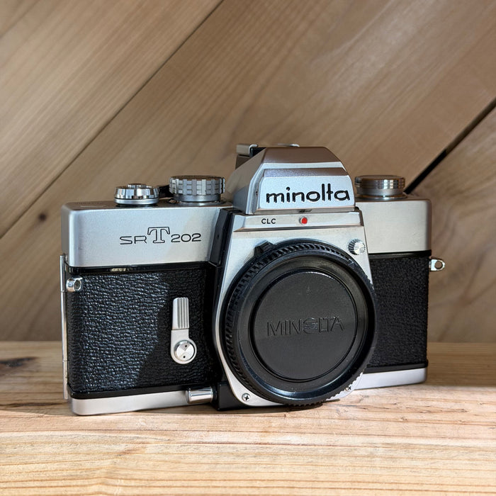 Minolta SRT 202 35mm SLR Camera – Silver Body Only (8396)