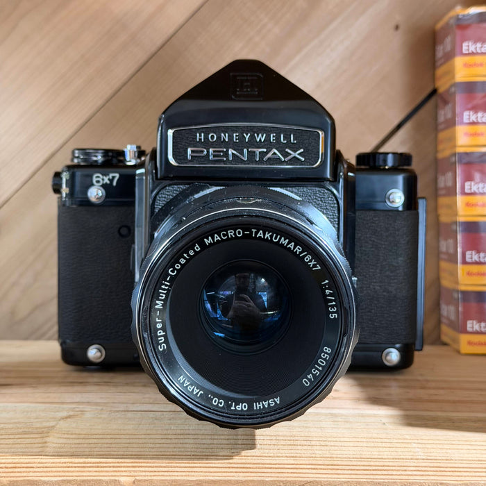 Honeywell Pentax 6×7 Medium Format SLR Camera w/ SMC Takumar 135mm f/4 Lens & Viewfinder (4085908)